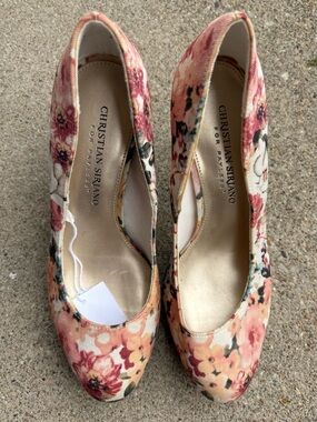 Christian Siriano For Payless Floral Watercolor Peach Stilettos size 6